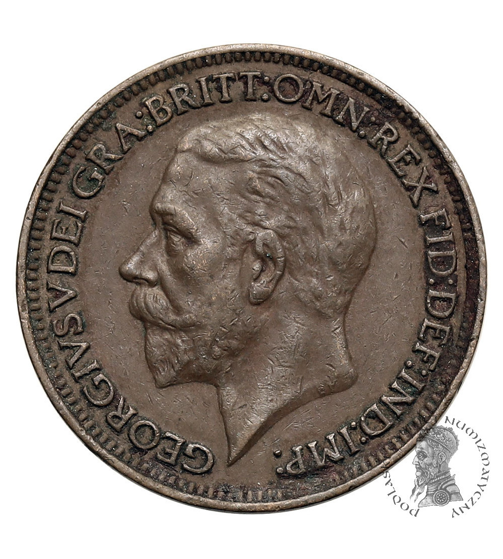 Wielka Brytania, Jerzy V (1910-1936). 1 Farthing 1927