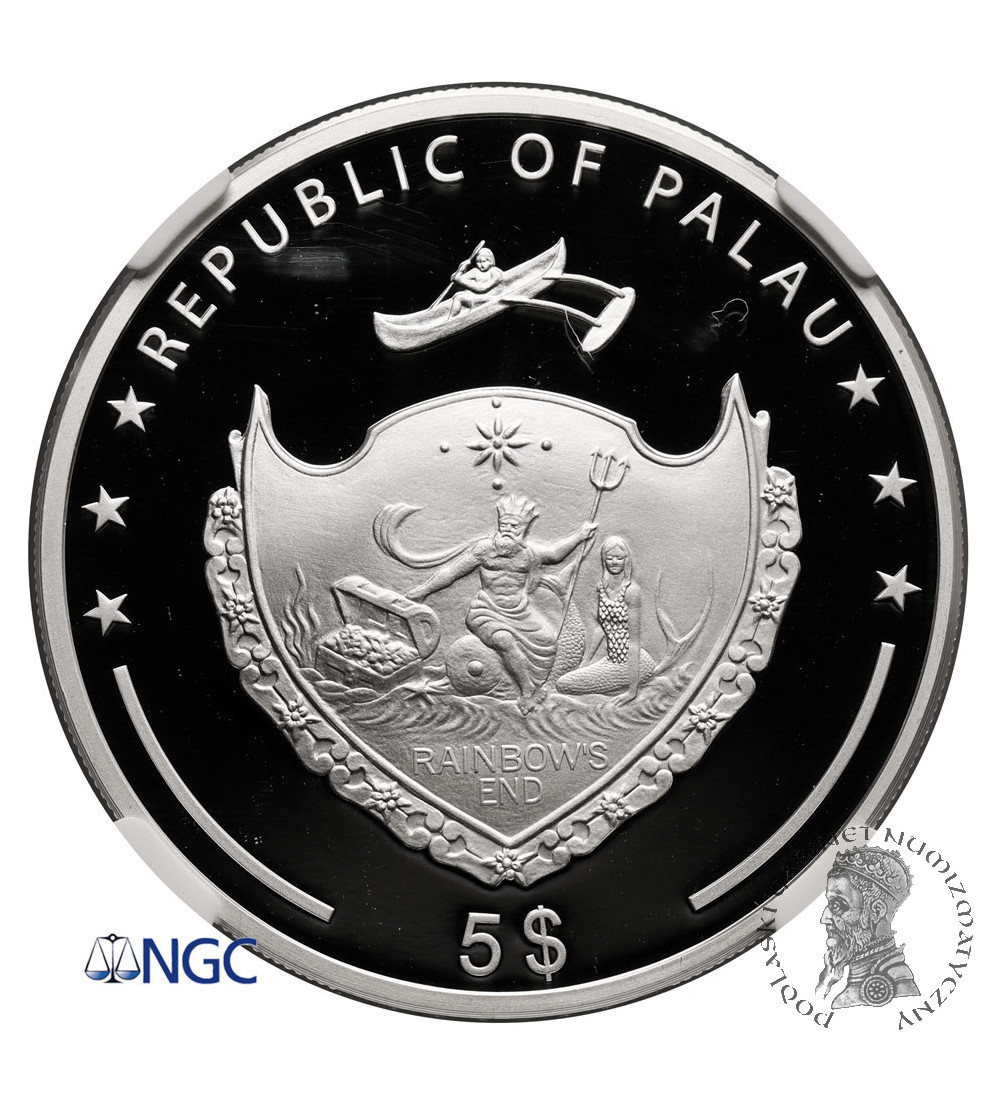 Palau. 5 dolarów 2016, Rok Małpy - NGC PF 69