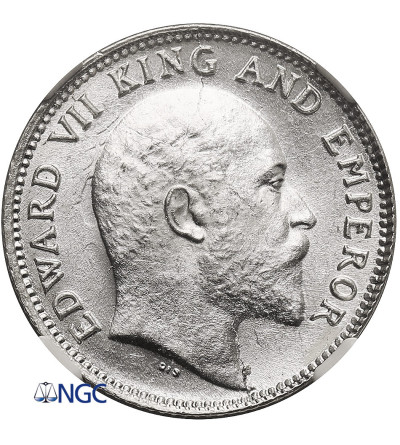 India British, Edward VII. 1/4 Rupee 1906 (C), Calcutta mint - NGC MS 63+