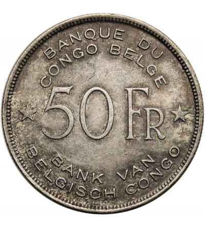 Belgian Congo. 50 Francs 1944, elephant