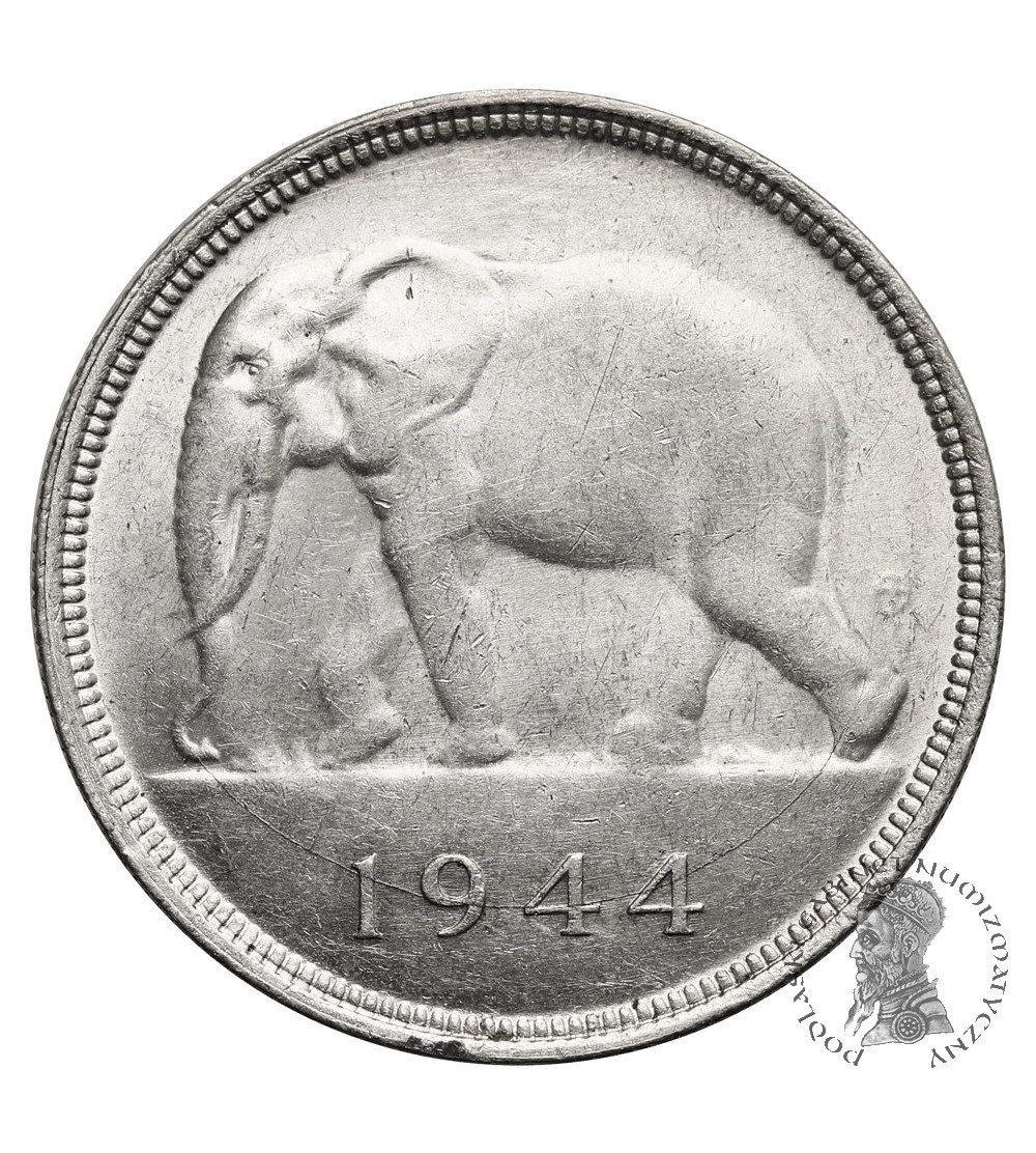 Belgian Congo. 50 Francs 1944, elephant