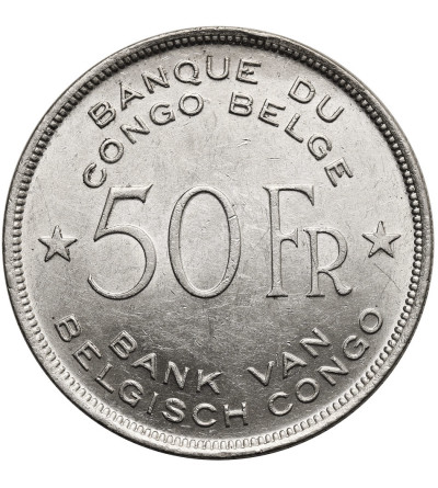 Belgian Congo. 50 Francs 1944, elephant