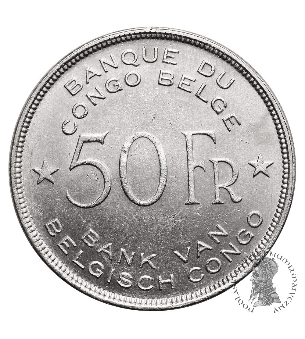 Kongo Belgijskie. 50 franków 1944, słoń
