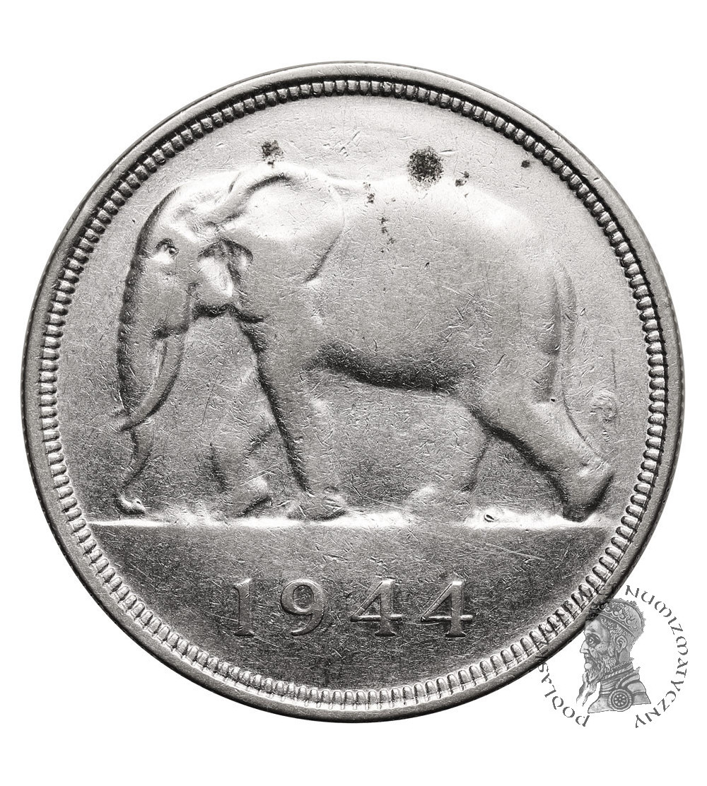 Belgian Congo. 50 Francs 1944, elephant