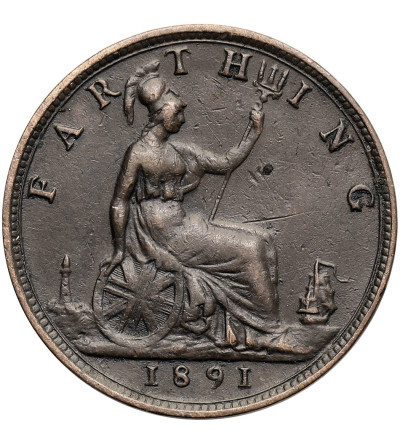 Wielka Brytania, Wiktoria (1837-1901). 1 Farthing 1891
