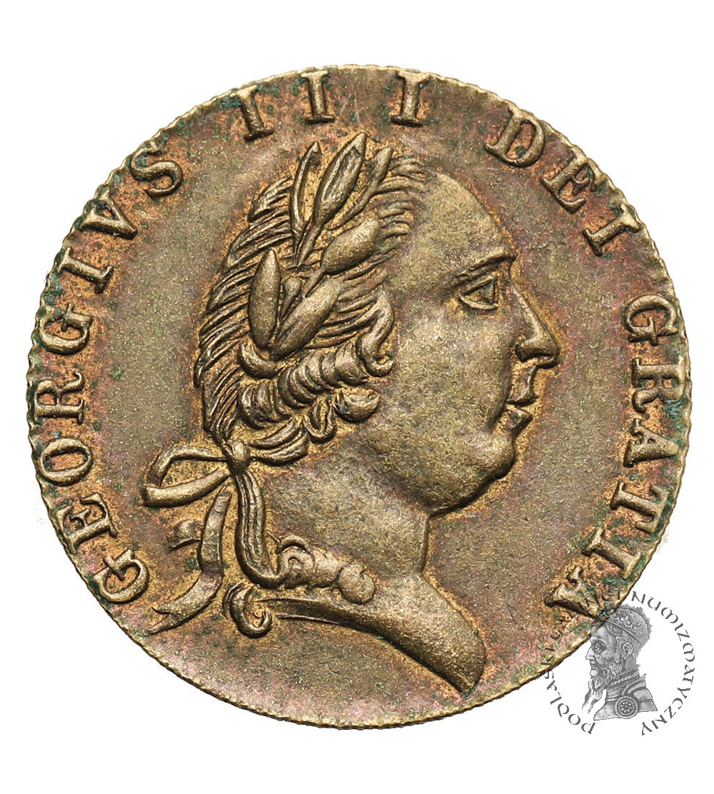 Wielkie Brytania, Jerzy III (1760-1820). Żeton do gry, imitacja złotej 1/2 gwinei (spade guinea) 1790