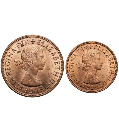 Great Britain, Elizabeth II (1952-2022). Set of 1/2 Penny and 1 Penny 1967