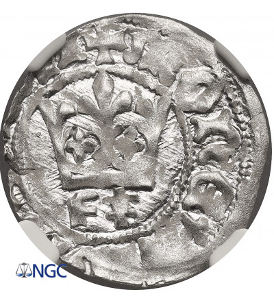 Poland. Ladislaus Jagiello 1386–1434. Half Groschen ND (ca. 1412-1414), Cracow - NGC MS 64