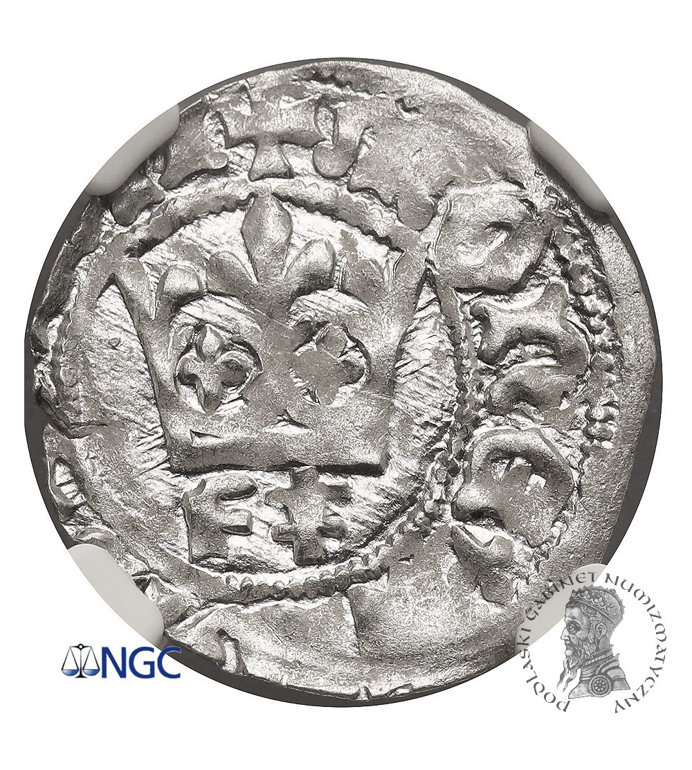 Poland. Ladislaus Jagiello 1386–1434. Half Groschen ND (ca. 1412-1414), Cracow - NGC MS 64