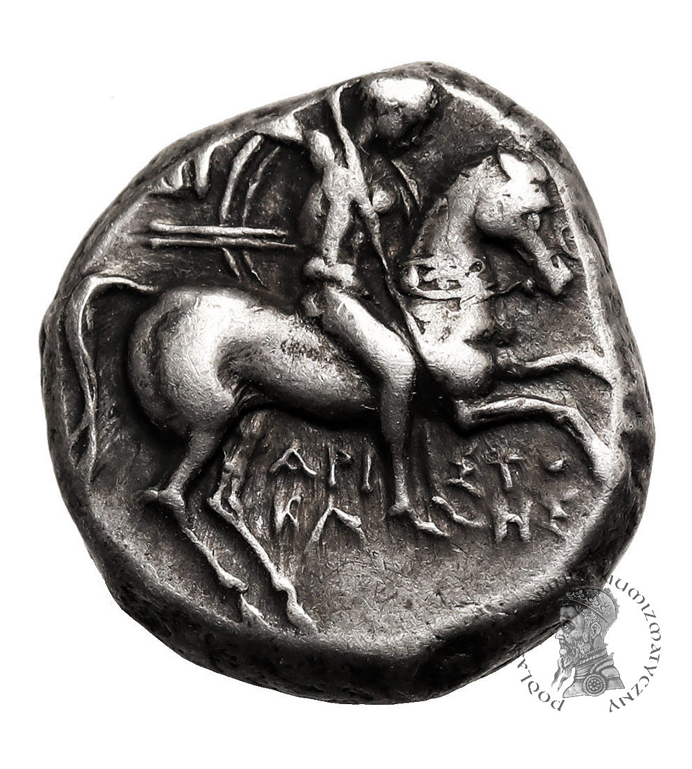 Antyczna Grecja. Kalabria, Tarent. AR Didrachma, 272-235 p.n.e., magistrat Aristoklesa
