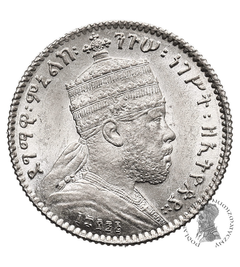 Etiopia, Menelik II 1889-1913. 1 Gersh EE 1895 / 1902-1903 AD, Paryż