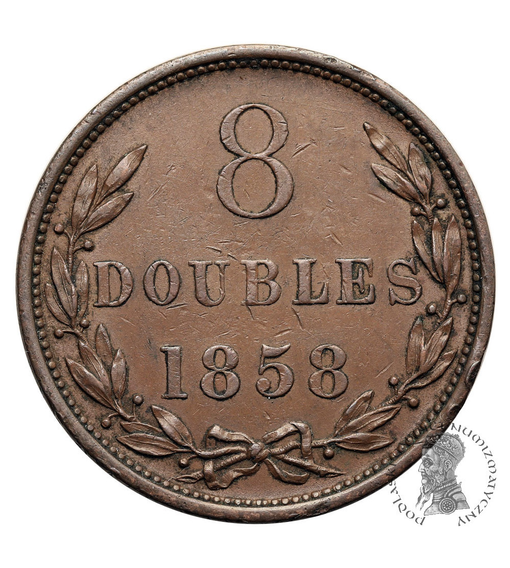 Guernsey, Victoria (1837 - 1901). 8 Doubles 1858