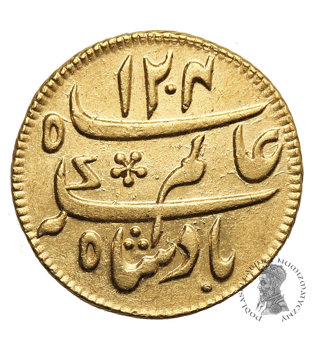 India British, Bengal Presidency. George IV, 1760-1820. 1/4 Mohur, AH 1204 rok 19 / 1808 AD