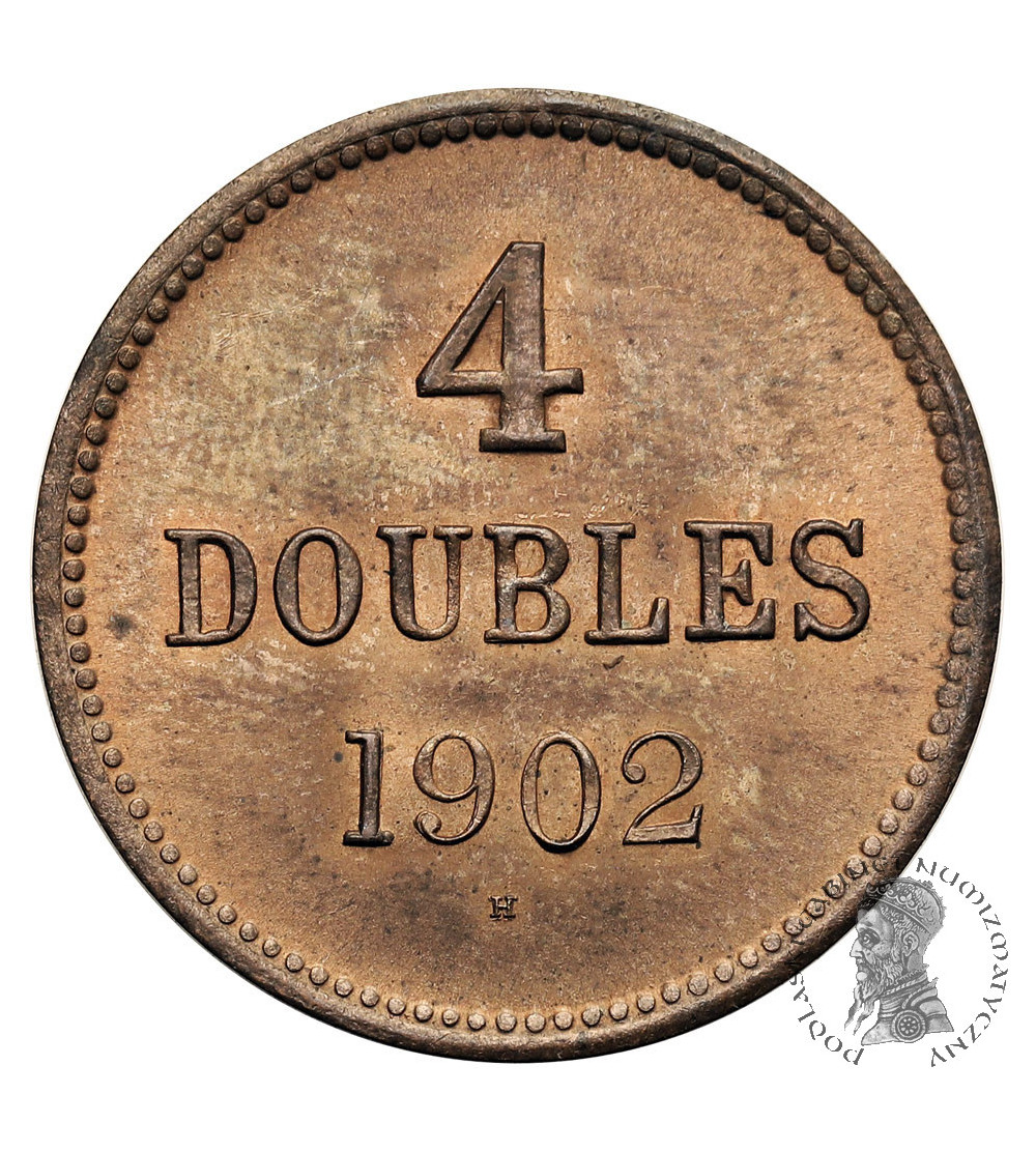 Guernsey, Edward VII (1901-1911). 4 Doubles 1902 H