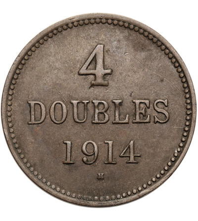 Guernsey, George V (1910-1936). 4 Doubles 1914 H