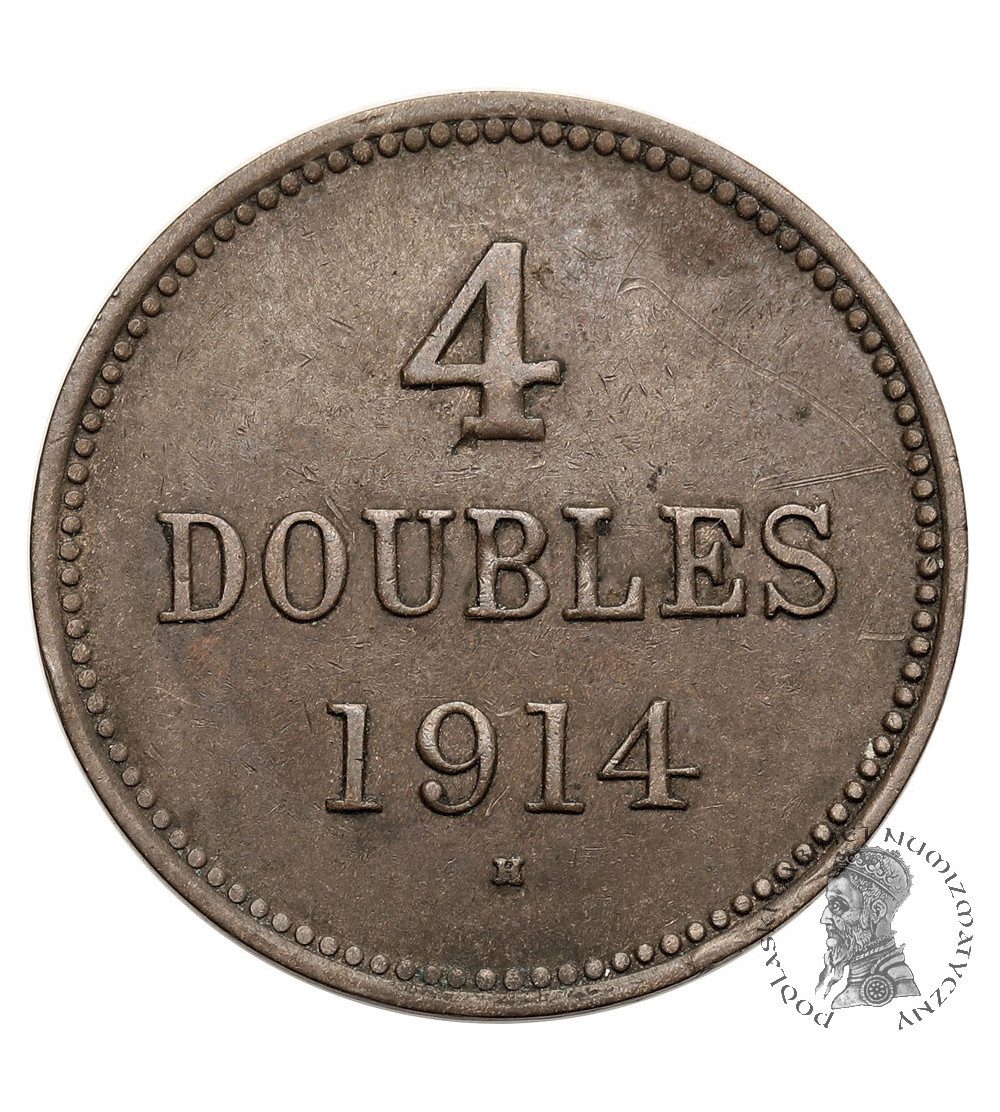 Guernsey, Jerzy V (1910-1936). 4 Doubles 1914 H