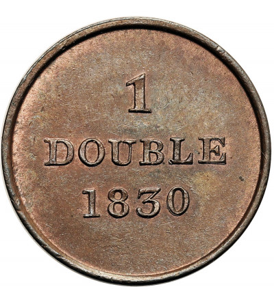 Guernsey, Jerzy IV (1820 - 1830). 1 Double 1830