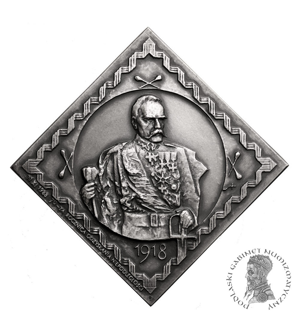 Polska, PRL (1952-1989). Medal Klipa 1988, 70 Rocznica Odzyskania Niepodległości, srebro, nakład 40 sztuk