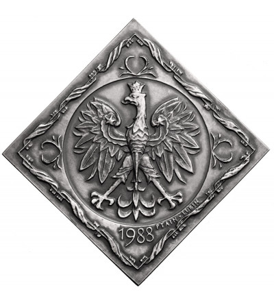Poland, PRL (1952-1989). Klippe Medal 1988, 70th Anniversary of Independence, Silver, mintage 40 pcs