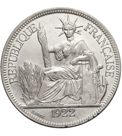 Indochiny Francuskie. 1 Piastre 1922 H, mennica Heaton