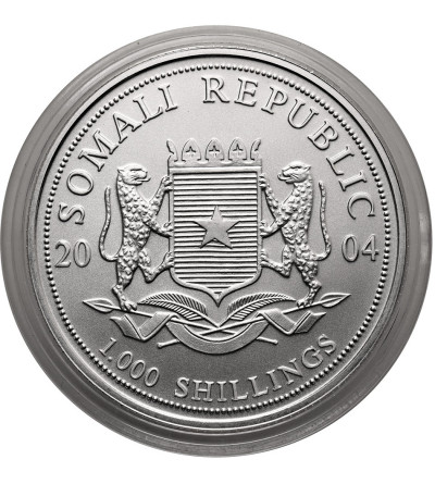 Somalia. 1000 Shillings 2004, African Elephant - 1 Oz Ag .999