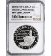 Great Britain 5 Pounds 2017, Queens Sapphire Jubilee - PIEFORT - NGC PF 66 Ultra Cameo