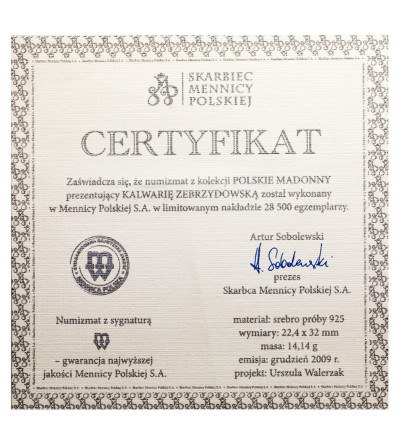 Poland. Silver collector's bar Polish Madonnas, Kalwaria Zebrzydowska