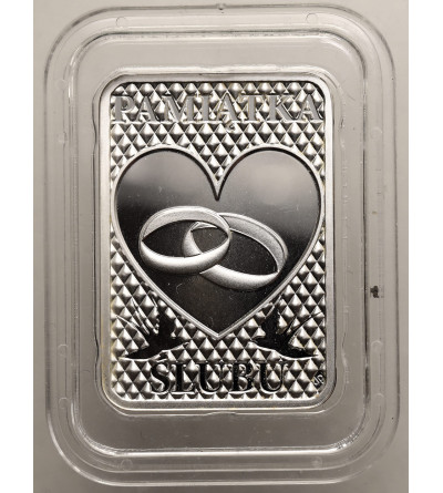Poland. Silver collector's bar Wedding Souvenir