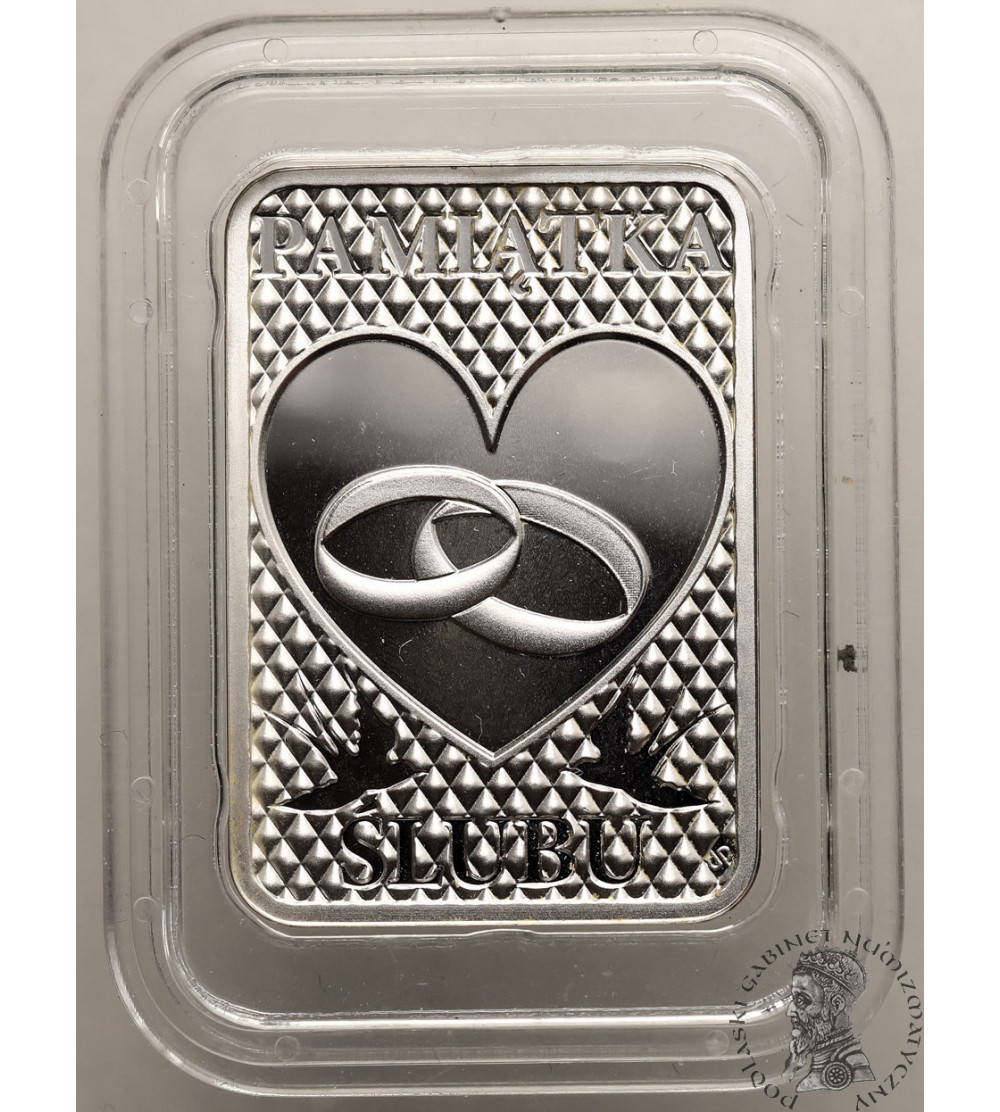 Poland. Silver collector's bar Wedding Souvenir