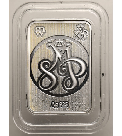Poland. Silver collector's bar Wedding Souvenir