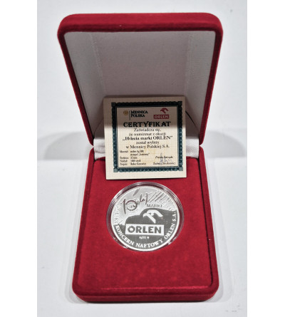 Polska. Srebrny medal z okazji 10 lecia marki Orlen