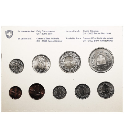 Switzerland / Schweiz. 1974 Annual Mint Set, 9 coins