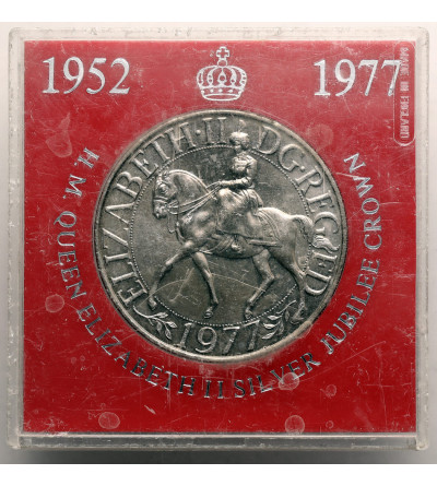 Great Britain. 25 Pence / 1 Crown 1977, Silver Jubilee, 25th Anniversary of the Accession to the Throne of Queen Elizabeth II