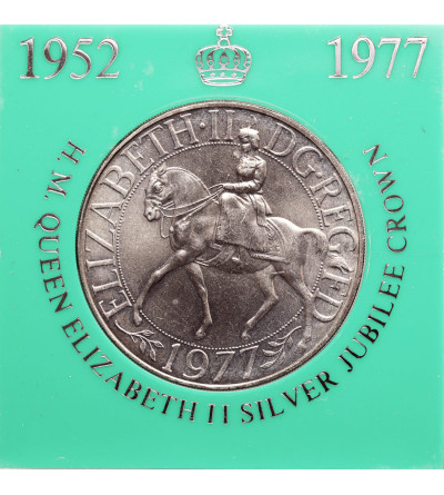 Great Britain. 25 Pence / 1 Crown 1977, Silver Jubilee, 25th Anniversary of the Accession to the Throne of Queen Elizabeth II