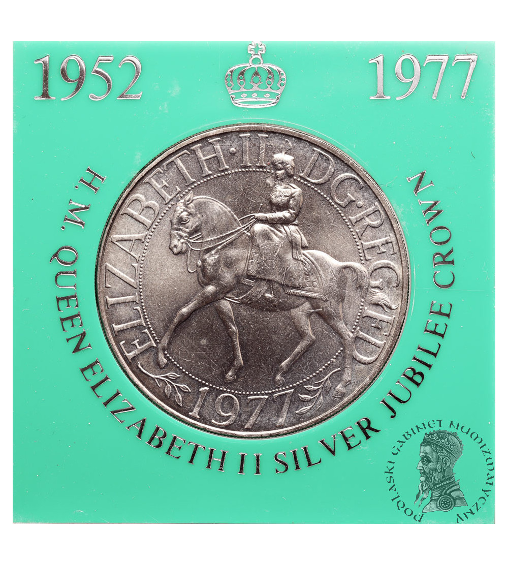 Great Britain. 25 Pence / 1 Crown 1977, Silver Jubilee, 25th Anniversary of the Accession to the Throne of Queen Elizabeth II