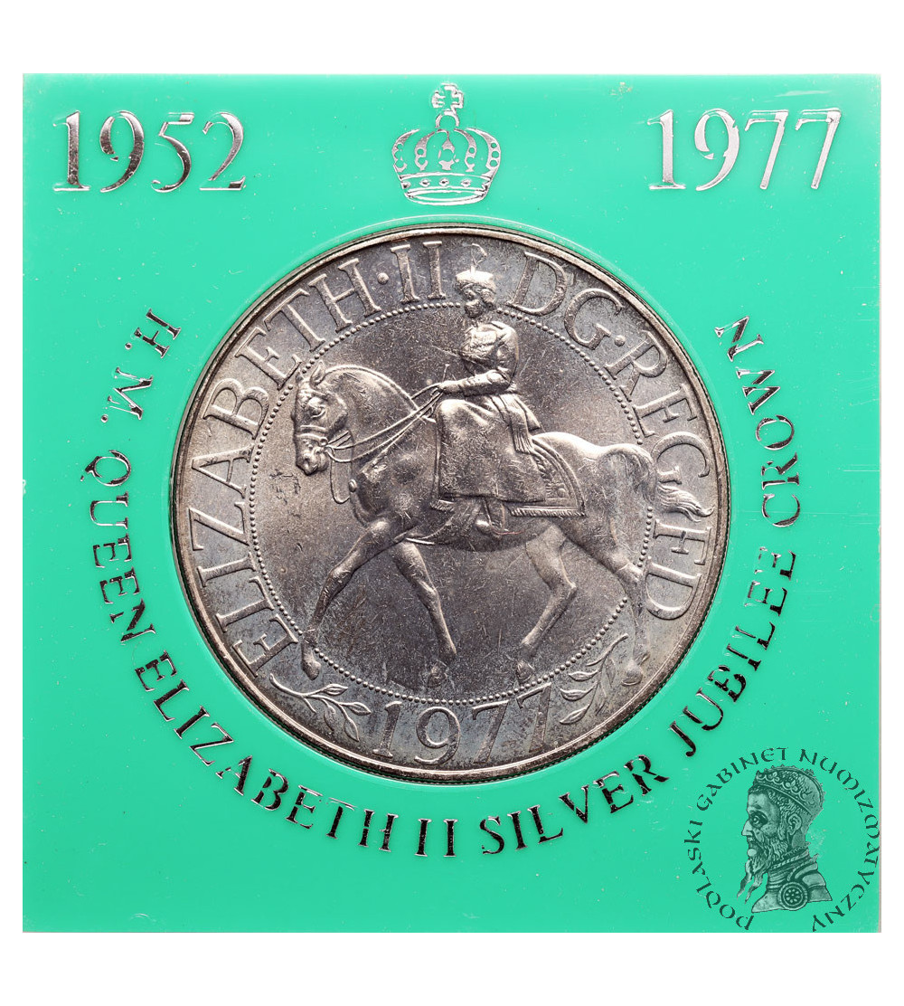 Great Britain. 25 Pence / 1 Crown 1977, Silver Jubilee, 25th Anniversary of the Accession to the Throne of Queen Elizabeth II