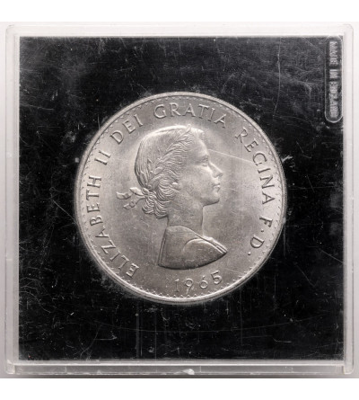 Wielka Brytania, Elżbieta II (1952-2022). 25 Pence / 1 Korona 1965, Śmierć Sir Winstona Churchilla