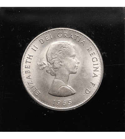 Wielka Brytania, Elżbieta II (1952-2022). 25 Pence / 1 Korona 1965, Śmierć Sir Winstona Churchilla