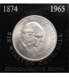 Great Britain, Elizabeth II (1952-2022). 25 Pence / 1 Crown 1965, Death of Sir Winston Churchill