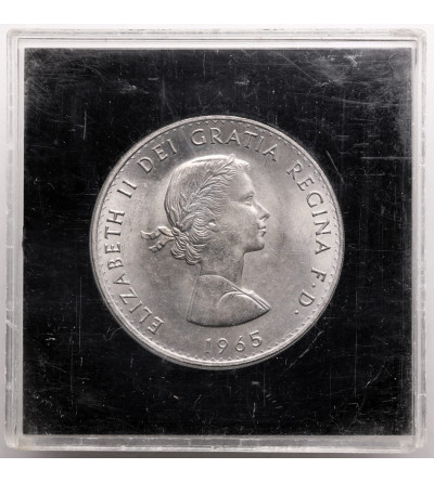 Wielka Brytania, Elżbieta II (1952-2022). 25 Pence / 1 Korona 1965, Śmierć Sir Winstona Churchilla