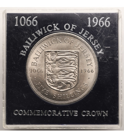 Jersey, Elżbieta II (1952-2022). 5 szylingów 1966, 900 rocznica bitwy pod Hastings