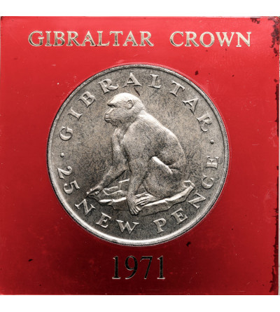 Gibraltar, Elżbieta II (1952-2022). 25 nowych pensów (Crown) 1971