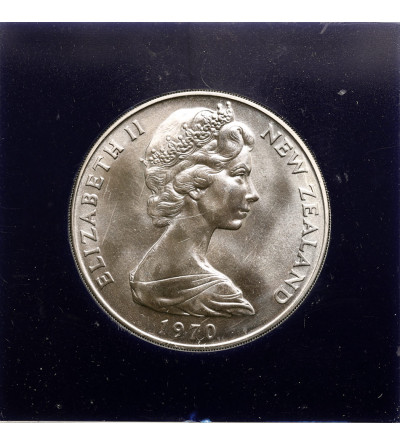 New Zealand, Elizabeth II (1952-2022). 1 Dollar 1970, Royal Visit, Mount Cook