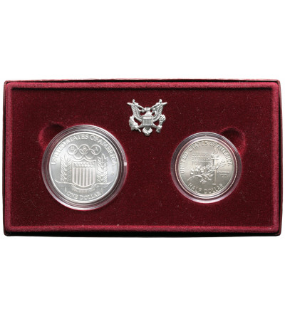 USA. Official set: 1/2 and 1 Dollar 1992, XXV Summer Olympics in Barcelona 1992