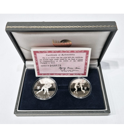 South Korea. Official set: 1000, 2000 Won 1987, XXIV Summer Olympics Seoul 1988 - Proof