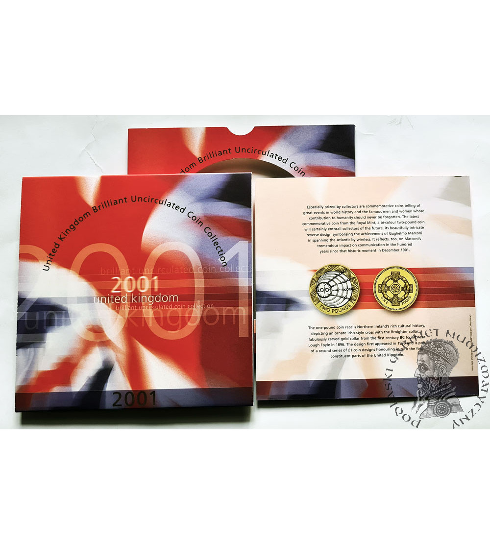 United Kingdom. Official Annual Set of 9 coins 2001
