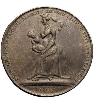 Święte Cesarstwo Rzymskie / Niderlandy Austriackie. Medal 1742 upamiętniający podział Świętego Cesarstwa Rzymskiego