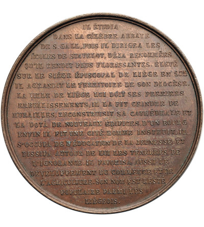 Belgia, Liege, Leopold I (1831-1865). Medal bez daty (1848-1850), biskup Notger de Liège