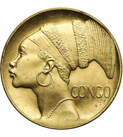 Belgia / Kongo Belgijskie, Leopold III (1934-1951). Medal 1935 upamiętniający udział Konga na Wystawie Światowej w Brukseli