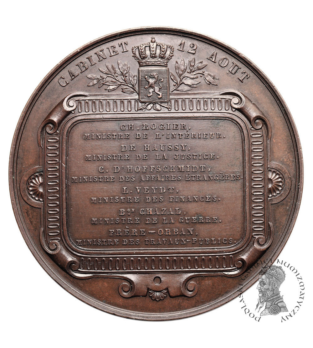 Belgium, Leopold I (1831-1865). 1848 Medal ,,Le Cabinet de 12 aout" (Cabinet of August 12, 1847) Charles Rogier